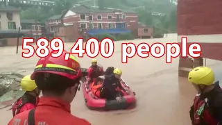 Floods caused by heavy rains have affected 589,400 people in Sichuan China | 中國四川暴雨引發的洪澇災害已影響58.94萬人