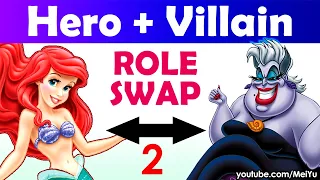 Draw Hero and Villain Ariel Mermaid & Ursula | Role Swap 2 Reimagine Art Challenge | Mei Yu Fun2draw