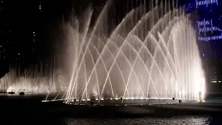 Musical fountain at the Burj Khalifa in Dubai, UAE