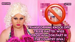 TRANSFORMING KNOCK OFF TRIXIE MATTEL WIGS FROM AMAZON PART III | THE COUNTRY DIVA