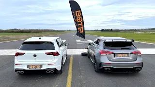 DRAG RACE! 2021 VW GOLF R VS MERCEDES-AMG A45 S!