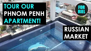 Full apartment tour in Phnom Penh, Cambodia, November 2021! $500 USD per month! Russian Market area!