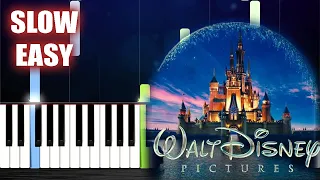 Disney Opening Theme - SLOW EASY Piano Tutorial by PlutaX