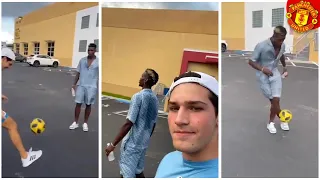 Paul Pogba has skill challenge with fan in Miami car park