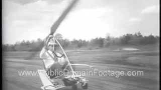 Gyro Glider Mini Helicopter Invention Newsreel Footage PublicDomainFootage.com