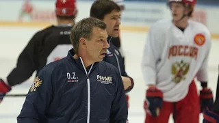 Тренировка сборной России перед стартом турнира