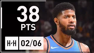 Paul George All-STAR Full Highlights Thunder vs Warriors (2018.02.06) - 38 Points, 6 Steals!