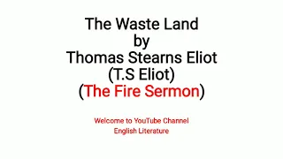 The Waste Land by T S Eliot Urdu Hindi | The Fire Sermon | Line 173 to 186 Lec 15