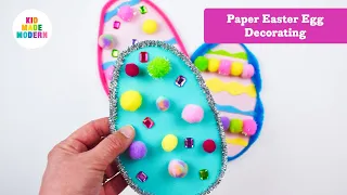 Easy Easter Paper Egg Decorating DIY Tutorial For Kids - Kid Made Modern