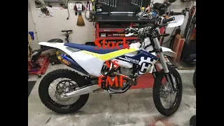 Exhaust Comparison Stock VS  FMF FE350