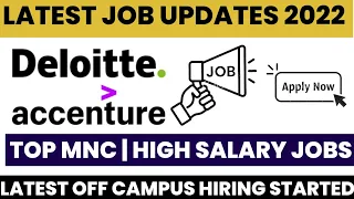 Latest jobs | Accenture | Deloitte | off  campus drive 2022 | apply soon✅