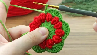 Wow💯💯💯Two color very easy crochet daisy motif making #crochet #knitting