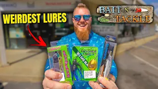 Buying the WEIRDEST Fishing Lures EVER at the Local Tackle Shop CHALLENGE (They Actually WORK?!)