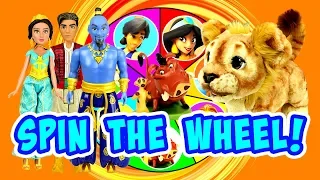 The Lion King and Aladdin Spin the Wheel Game Burger Mystery! W/ Jasmine and Simba