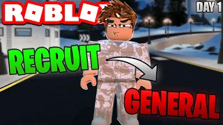 RECRUIT to GENERAL in 7 Days - Roblox British Army (DAY 1)