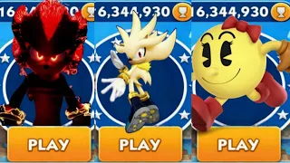 Sonic Dash - Shadow VS Super Silver Sonic VS Ms.Pacman _ Movie Sonic vs All Bosses Zazz Eggman