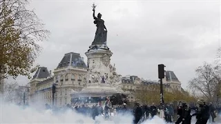 Paris Climate-Change Protesters Clash with Police