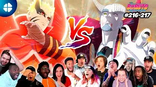 BARYON MODE Naruto 🦊🔥 MEGA Reaction MASHUP 🇯🇵😱 Boruto 216-217 [ボルト -- 海外の反応]