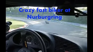 Crazy fast bike (GSXR) at Nurburgring chased by M3. Knee down! Touristenfahrten 15.09.19