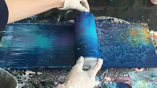 #160 Rolling bottle ACRYLIC POUR disaster into Northern lights #fluidart #painting #acrylicpouring