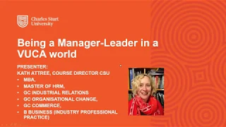 Being a Manager-Leader in a VUCA world - Module 3