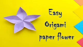 Easy paper flower without glue | origami paper flower  | paper crafts