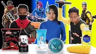 PILIH HERO MOBILE LEGEND SESUAI MAKANAN 1 WARNA! ARIK JADI HAYABUSA? | Mikael TubeHD