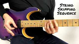 Sixteenth note picking sequence - alternate picking and string skipping (with tab)