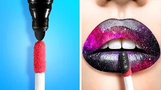 COOL BEAUTY AND MAKE UP HACKS || From Nerd To Popular! Pink World Challenge By 123 GO! Genius