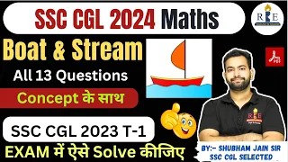 Boat & Stream (नाव और धारा) all Questions of SSC CGL 2023 Tier-1| SSC Exams 2024 practice