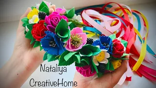 МК/DIY 🌹🌺🌼Віночок з квітів з фоамірану / Foam flowers / @nataliyacreativehome3135