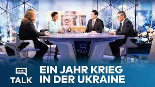 EIN JAHR UKRAINE-KRIEG: Melnyk, Wagenknecht, Hofreiter und Kiesewetter im Streitgespräch | WELT TALK
