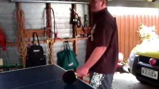 Guy goes mental playing table tennis