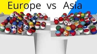 Countryballs Marble Race 3D | Europe vs Asia