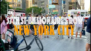 [4K]🇺🇸NYC Walk🗽57th St - Billionaire's Row New York City.