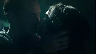 King Arthur: Legend of the Sword (2017): Jude Law kissing Katie McGrath