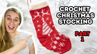 How to Crochet a Fair Isle CHRISTMAS STOCKING -  Magical Color Changing MCAL Part 1