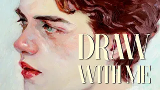 Oil Pastel Portrait | Draw With Me✍️ 4K art process