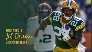 AJ Dillon RB Green Bay Packers | Every Run, Target, and Catch | 2022 Week 13 @ Chicago Bears