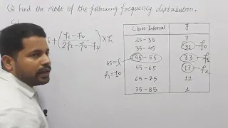 find the mode of the following frequency distribution 25-35, important questions of statistics ch13