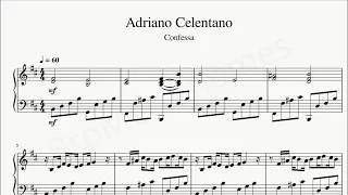 Adriano Celentano - Confessa - Piano sheetmusic - 60 BPM - 4/4