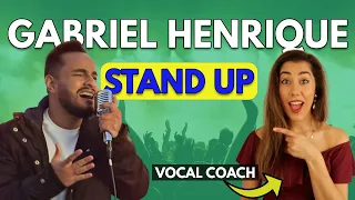 GABRIEL HENRIQUE Stand Up | Vocal coach reacts (&Analysis)| TrainingVoice Italian Singer 🇮🇹