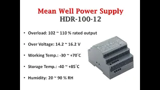 new and original HDR-100-12 12VDC 7.1 A 85.2 W Enclosed Single Output Mean well Power Supply