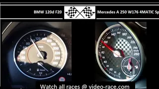 BMW 120d F20 VS. Mercedes A 250 W176 4MATIC Sport - Acceleration 0-100km/h