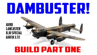 AIRFIX DAMBUSTERS LANCASTER 1/72 scale model kit - BUILD PART ONE 1080p HD