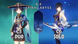 C3 Wanderer Duo & C6 Yelan Solo No Reset | Spiral Abyss 4.4 | Genshin Impact