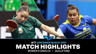 Sutirtha Mukherjee vs Anna Hursey | WS Qual | WTT Contender Muscat 2023