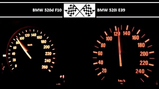 BMW 520d F10 VS. BMW 520i E39 - Acceleration 0-100km/h