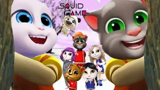 My Talking Tom Friends 😍 Squid Game But Angela Hank and Tom 🤣 dont stop eating or 😫☠