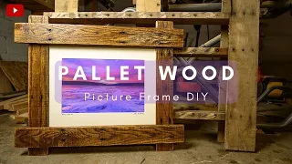 Making a Rustic Picture Frame From pallet wood. Picture Frame diy.